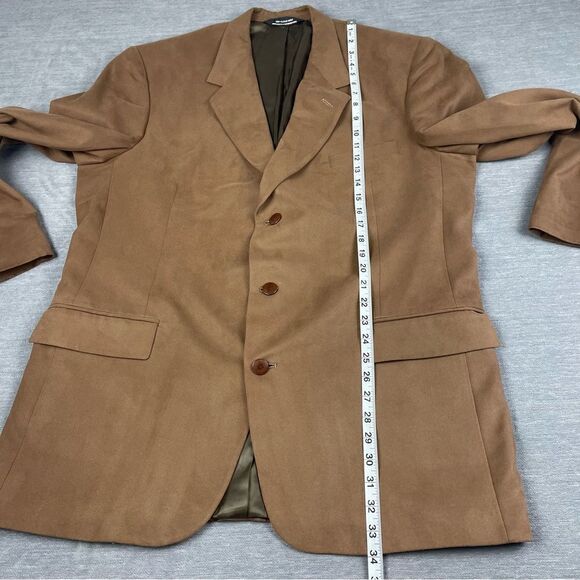 Tailor’s Bench Brown Sueded Vintage Blazer Suit Jacket Men’s Size 46L - Picture 5 of 11
